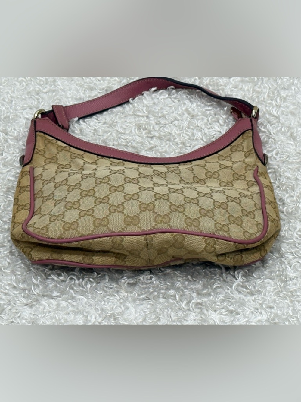 Gucci Beige/Pink GG Canvas and Leather Hobo - Picture 8 of 16